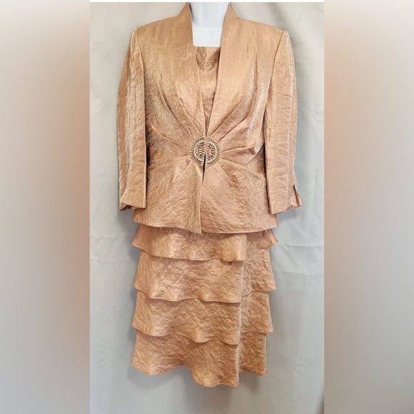 Jessica Howard 2 Piece‎ Set Dress Jacket Women's Size 8 Pink - Picture 1 of 16